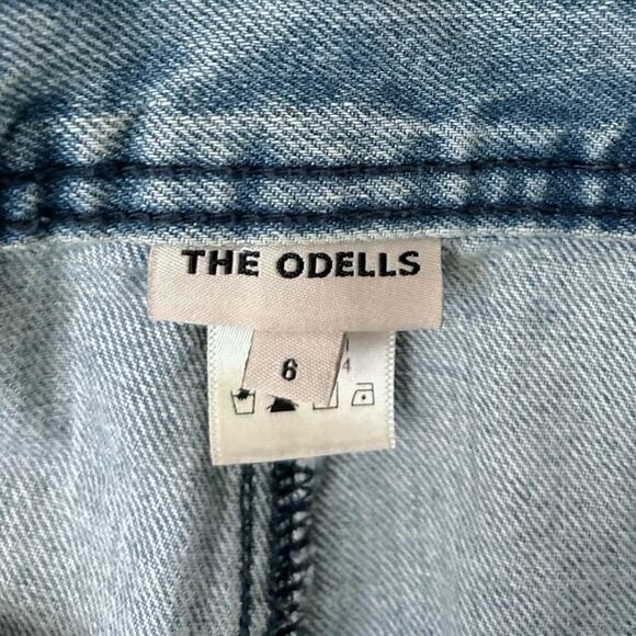 THE ODELLS Sydney Button Front Wide Leg Jean Women's 8 High Waist Light Wash - Picture 3 of 6